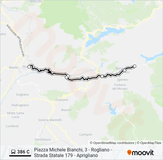 386 C Bus Line Map