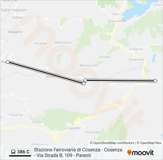 386 C Bus Line Map