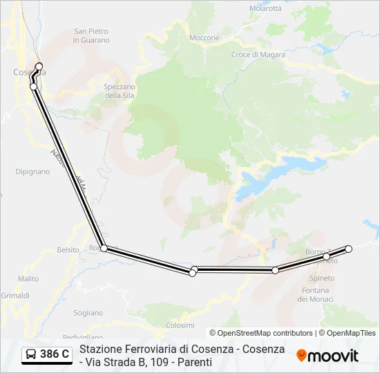 386 C Bus Line Map