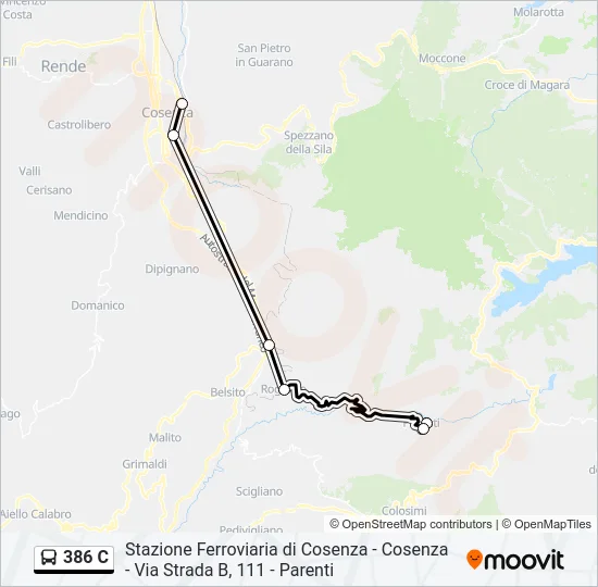 386 C Bus Line Map