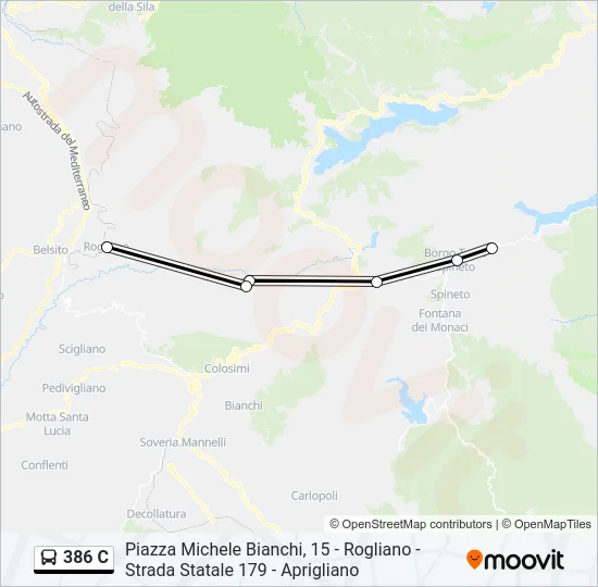 386 C Bus Line Map