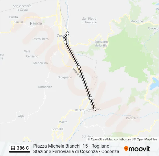 386 C Bus Line Map