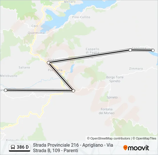 386 D Bus Line Map