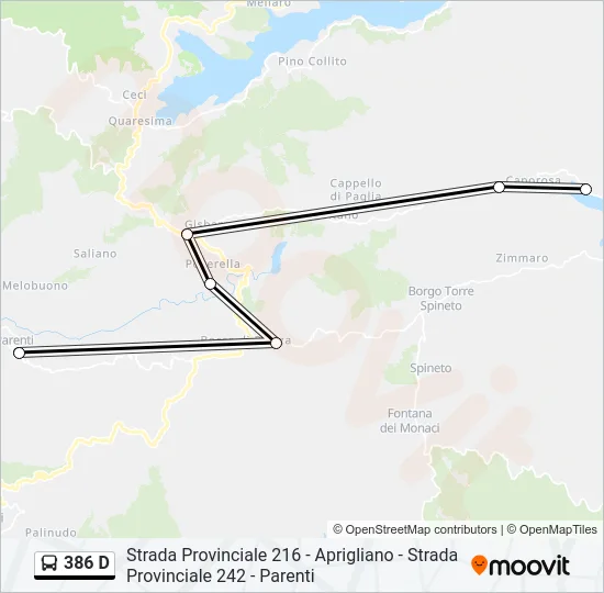 386 D Bus Line Map