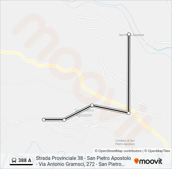 388 A Bus Line Map