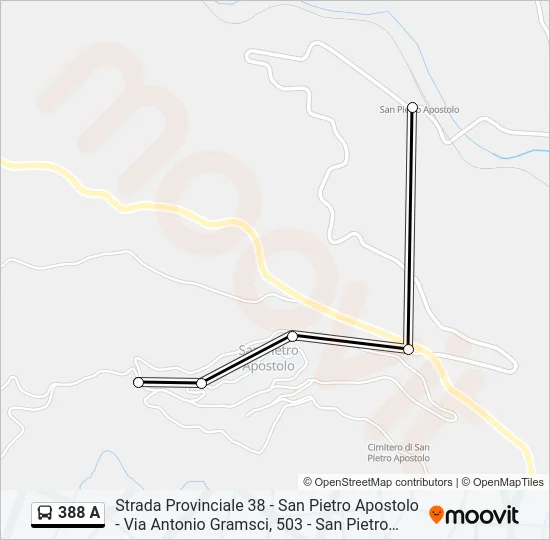 388 A Bus Line Map