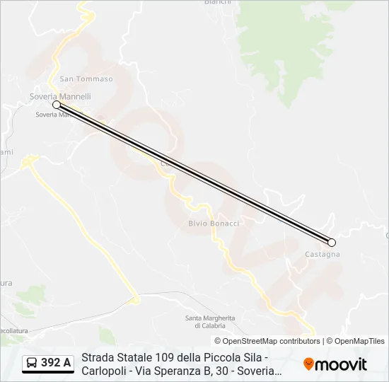 392 A Bus Line Map