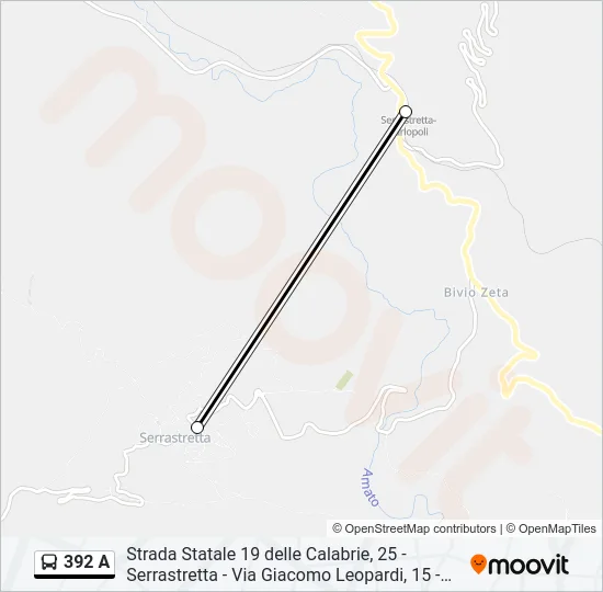 392 A Bus Line Map