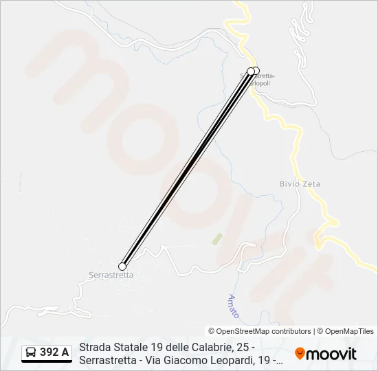 392 A Bus Line Map