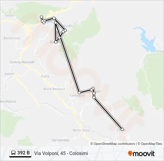 392 B Bus Line Map