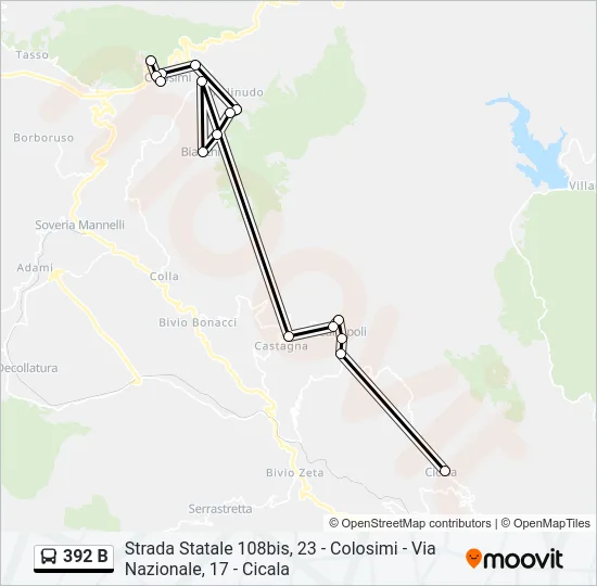 392 B Bus Line Map