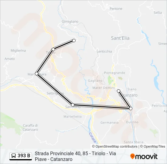 393 B Bus Line Map