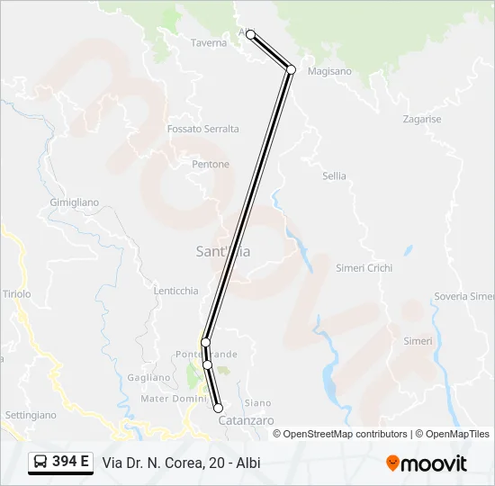 394 E Bus Line Map