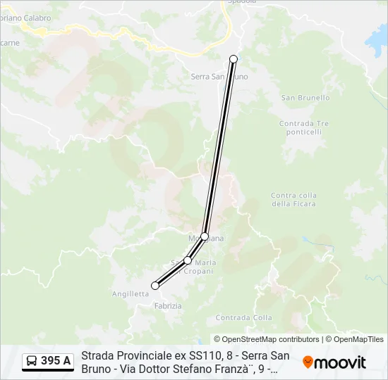 395 A Bus Line Map