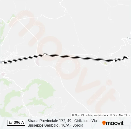 396 A Bus Line Map