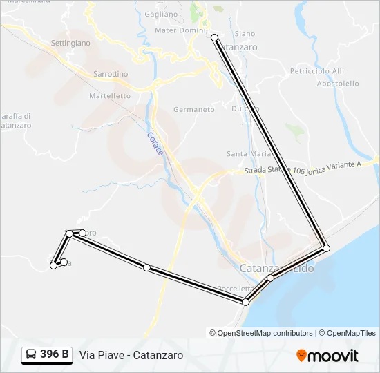 396 B Bus Line Map