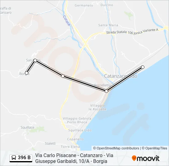 396 B Bus Line Map
