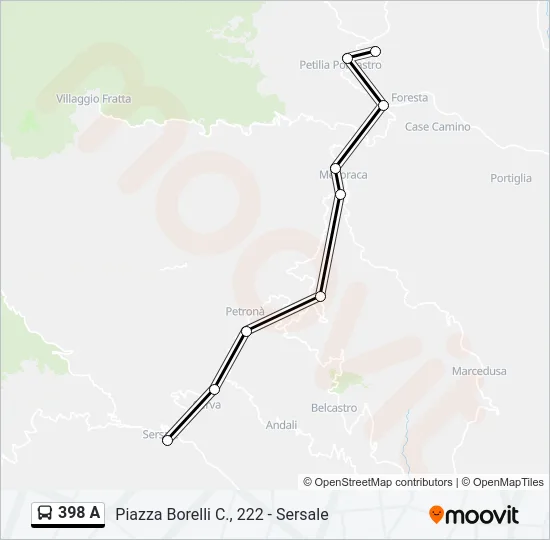 398 A Bus Line Map