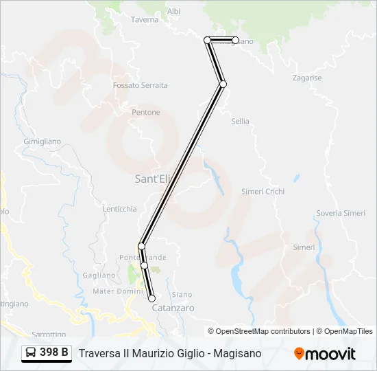398 B Bus Line Map