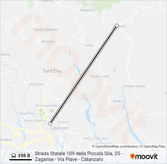 398 B Bus Line Map