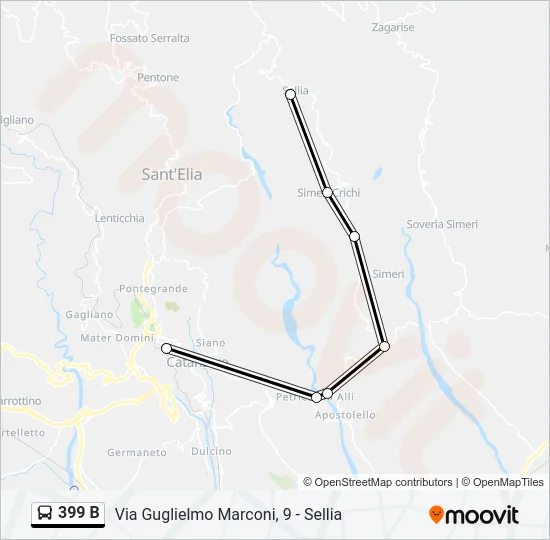 399 B Bus Line Map