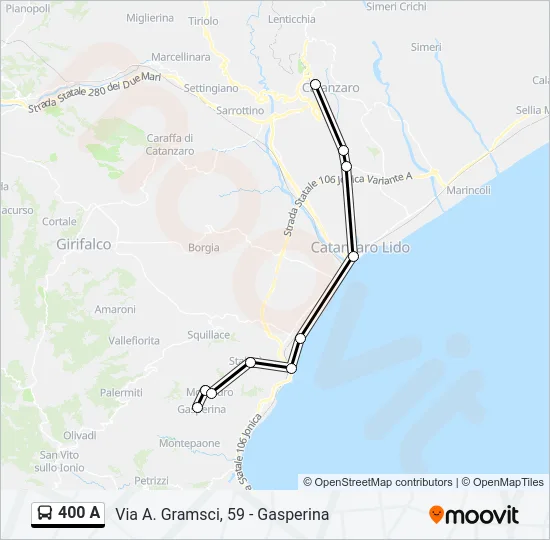 400 A Bus Line Map