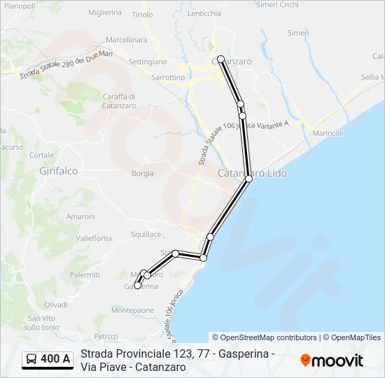 400 A Bus Line Map