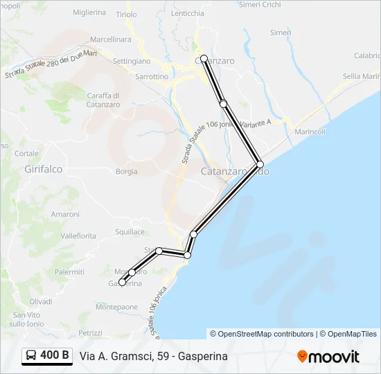 400 B Bus Line Map