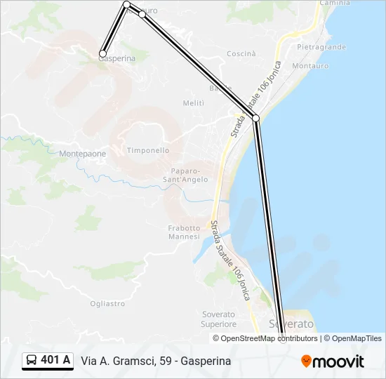 401 A Bus Line Map