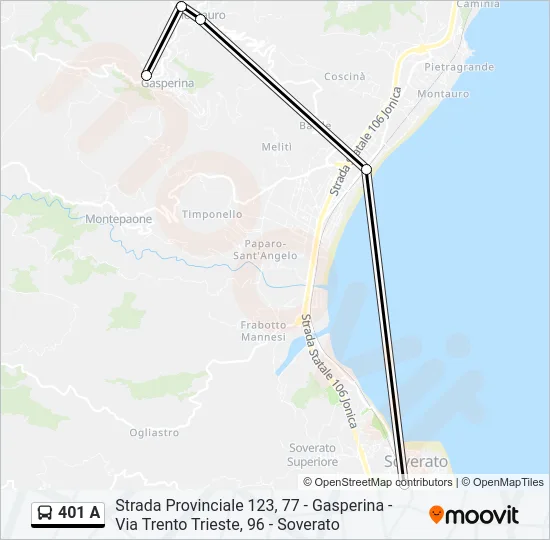401 A Bus Line Map