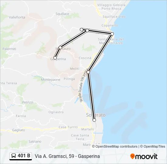 401 B Bus Line Map