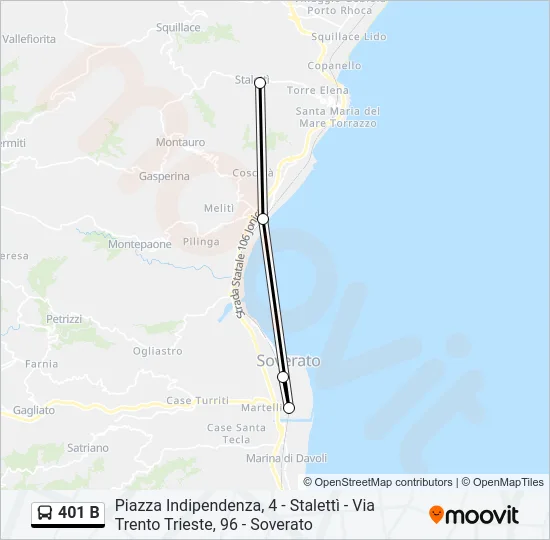401 B Bus Line Map