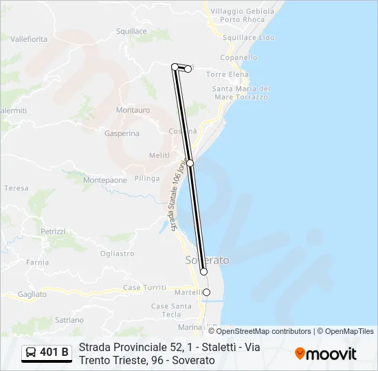 401 B Bus Line Map