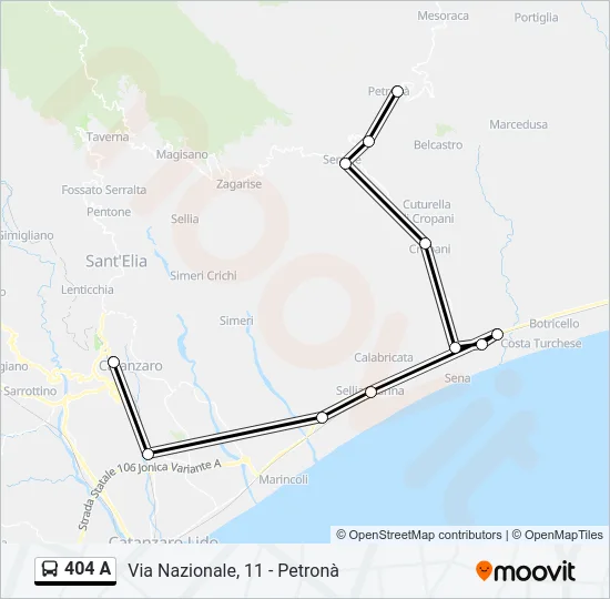 404 A Bus Line Map