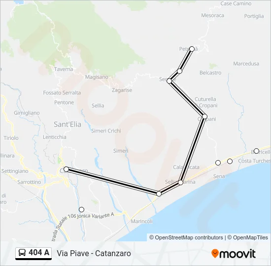 404 A Bus Line Map