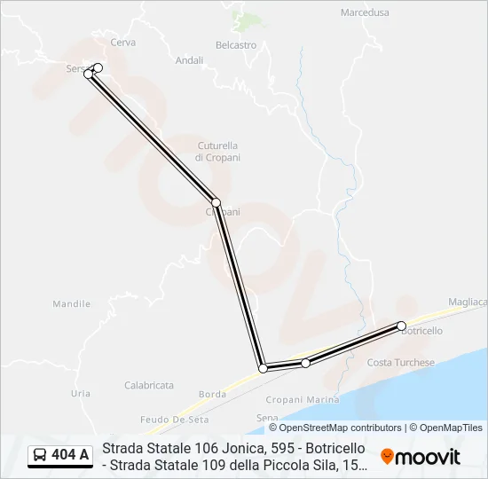 404 A Bus Line Map