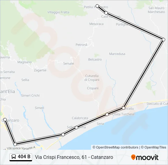 404 B Bus Line Map
