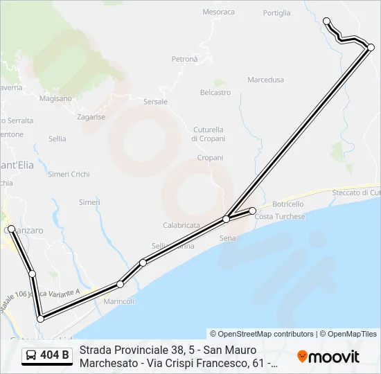 404 B Bus Line Map