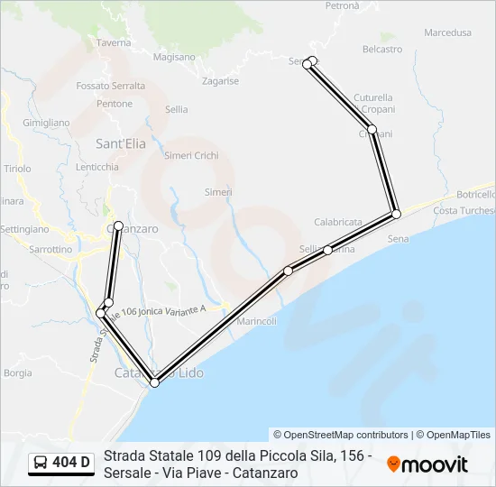 404 D Bus Line Map