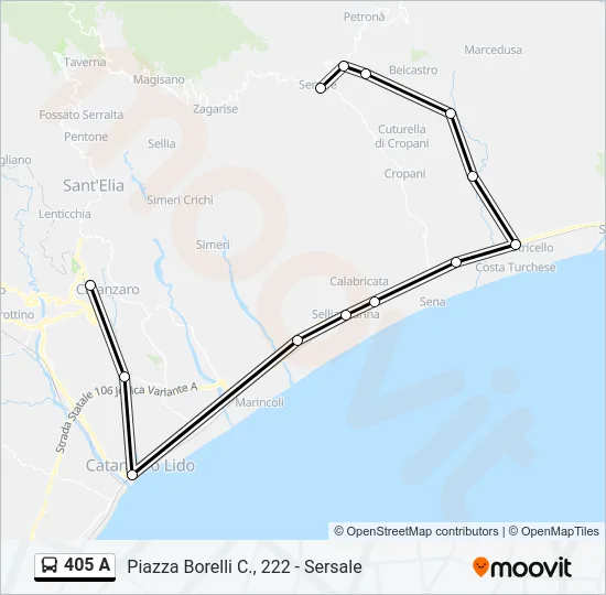 405 A Bus Line Map
