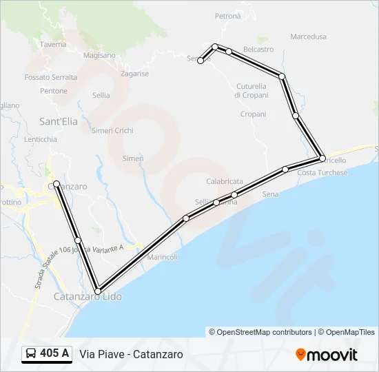 405 A Bus Line Map