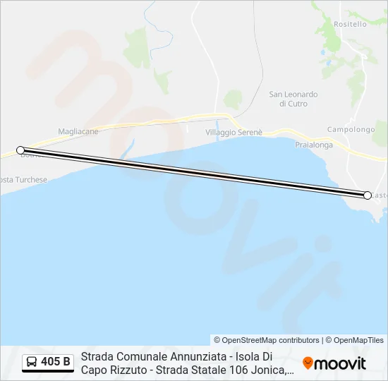 405 B Bus Line Map