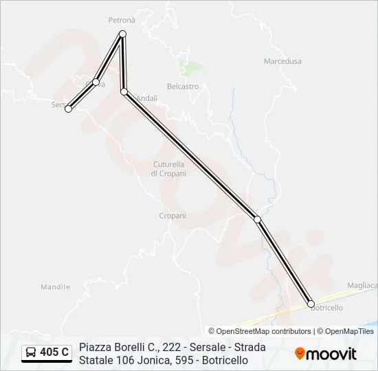 405 C Bus Line Map