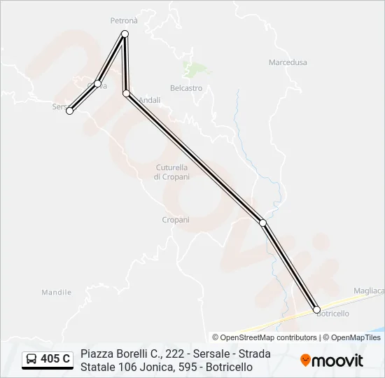 405 C Bus Line Map