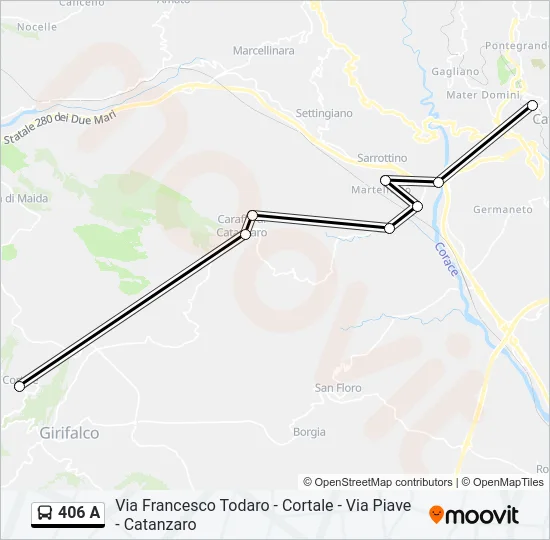 406 A Bus Line Map