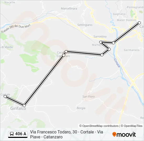 406 A Bus Line Map