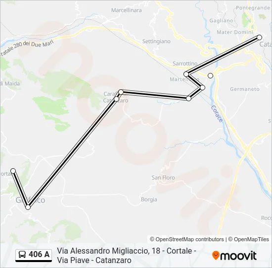 406 A Bus Line Map