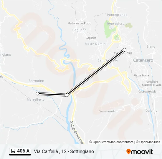 406 A Bus Line Map