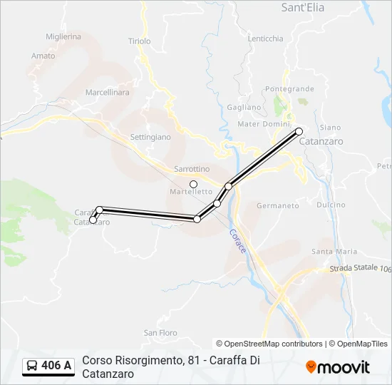 406 A Bus Line Map