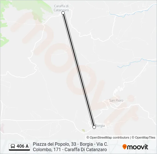 406 A Bus Line Map